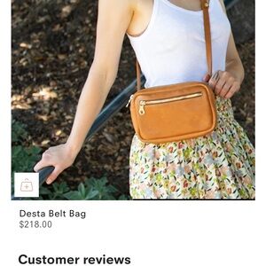 Tan Leather Crossbody Bag with Gold Accents